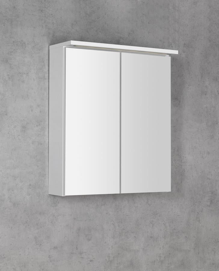 KAWA STRIP szafka łazienkowa z lustrem, oświetlenie LED 60x70x22cm, biały