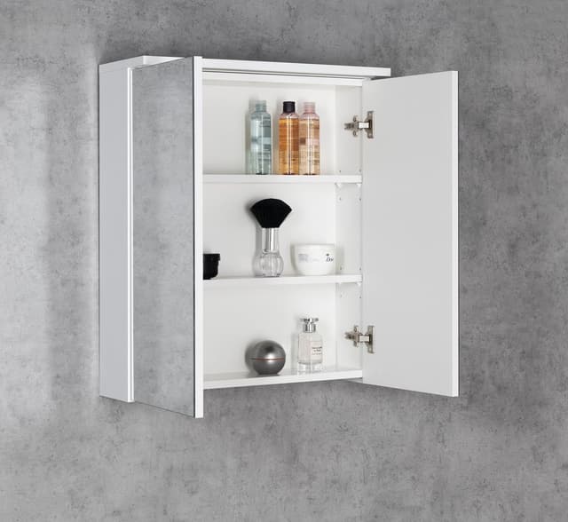 KAWA STRIP szafka łazienkowa z lustrem, oświetlenie LED 60x70x22cm, biały