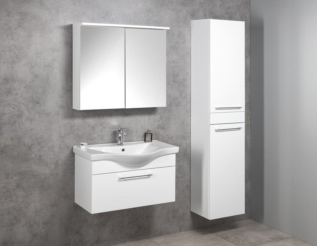 KAWA STRIP szafka z lustrem z oświetleniem LED, biały 80x70x22cm