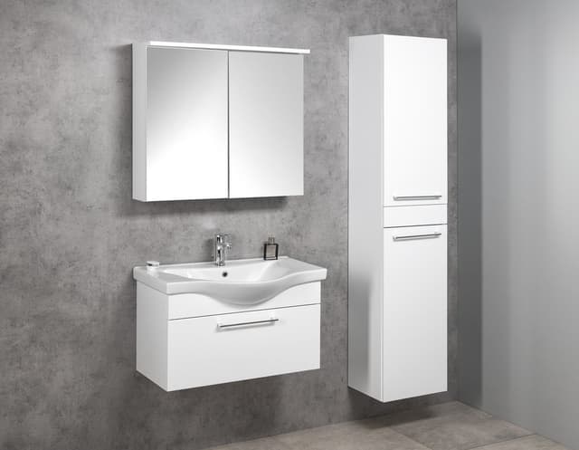 KAWA STRIP szafka z lustrem z oświetleniem LED, biały 80x70x22cm
