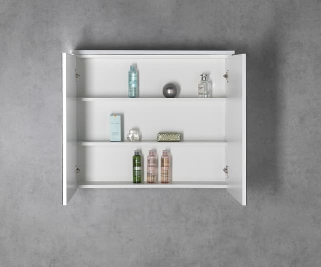 KAWA STRIP szafka z lustrem z oświetleniem LED, biały 80x70x22cm
