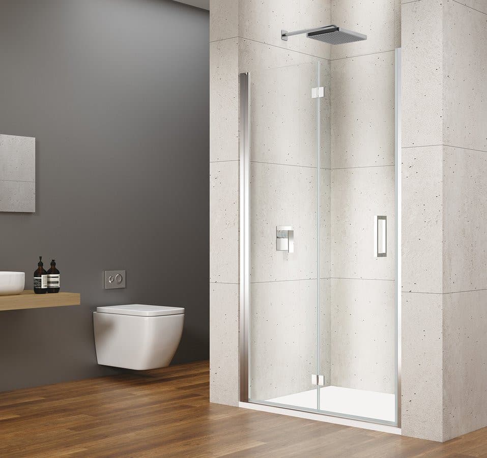 LORO drzwi do wnęki składane 800mm, szkło czyste z powłoką Coated