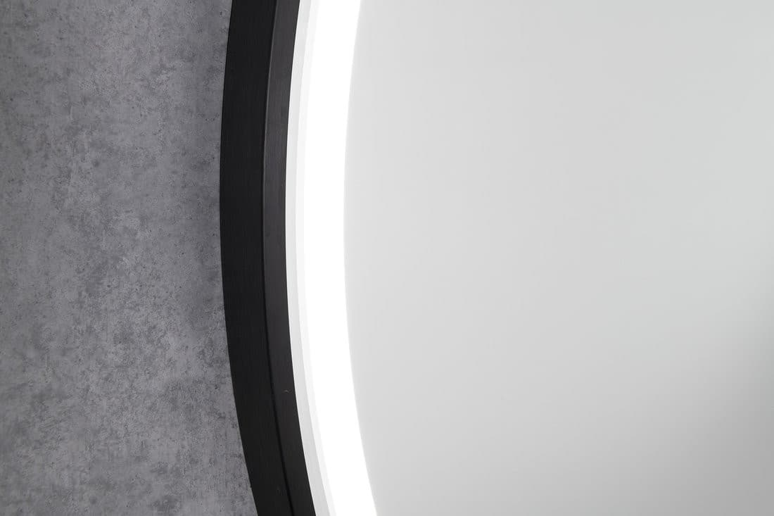 KADRIS okrągłe lustro z oświetleniem LED, ø 100cm, czarny mat