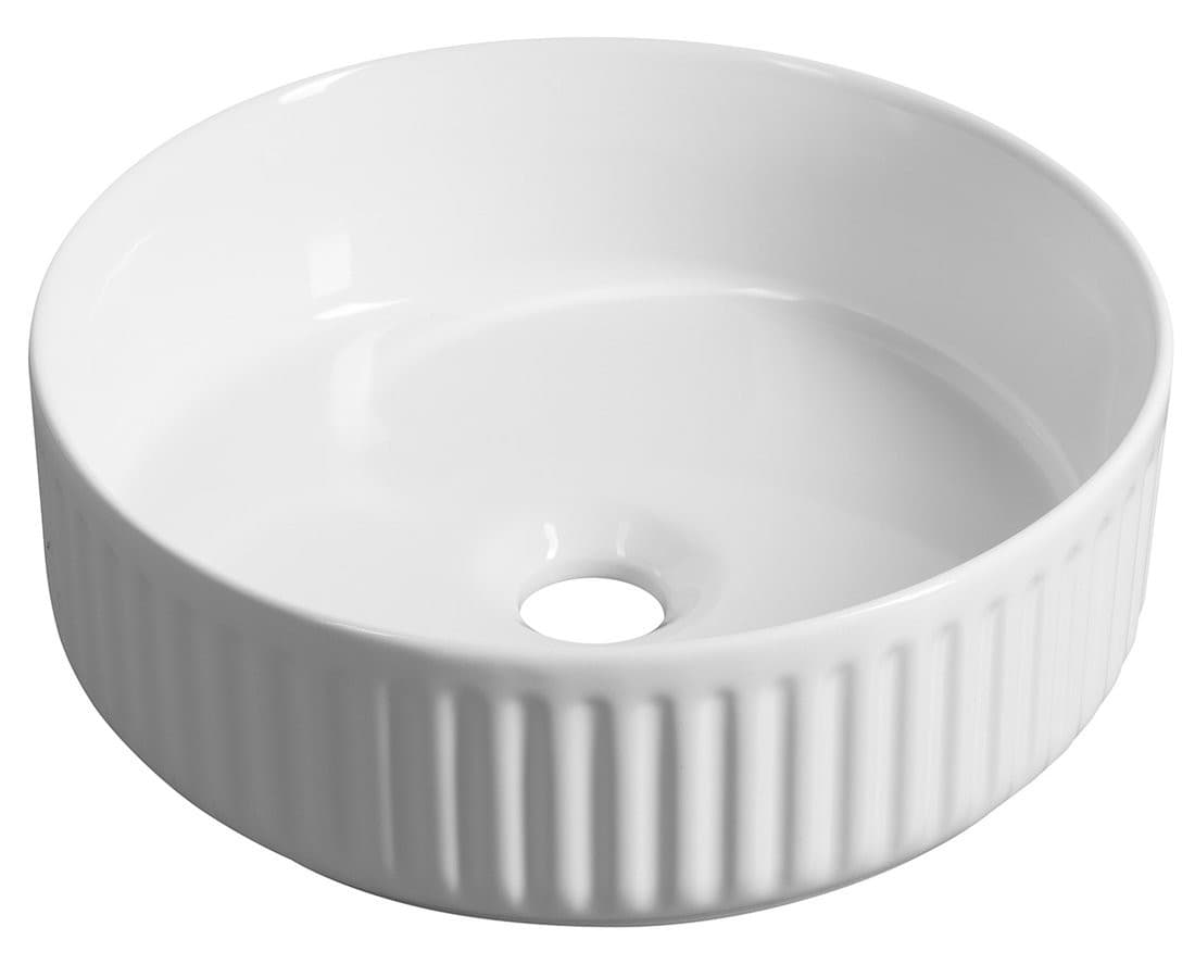 ION umywalka ceramiczna nablatowa, Ø 36cm, biały
