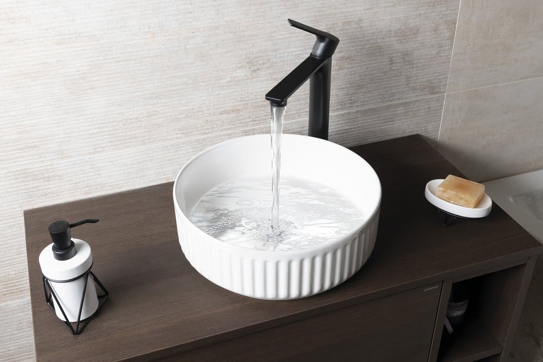 ION umywalka ceramiczna nablatowa, Ø 36cm, biały