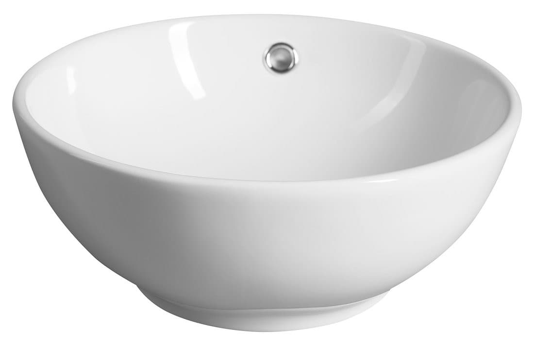 Umywalka ceramiczna nablatowa Ø 38 cm, biały