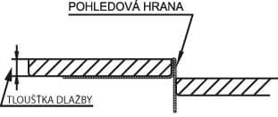 Listwa spadowa lewa, wysokość 10mm, długość 1000mm, czarny mat