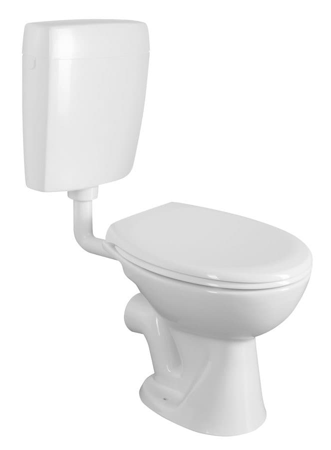Kompakt WC z przyciskiem 4,5/6l, poziomy odpływ, biały