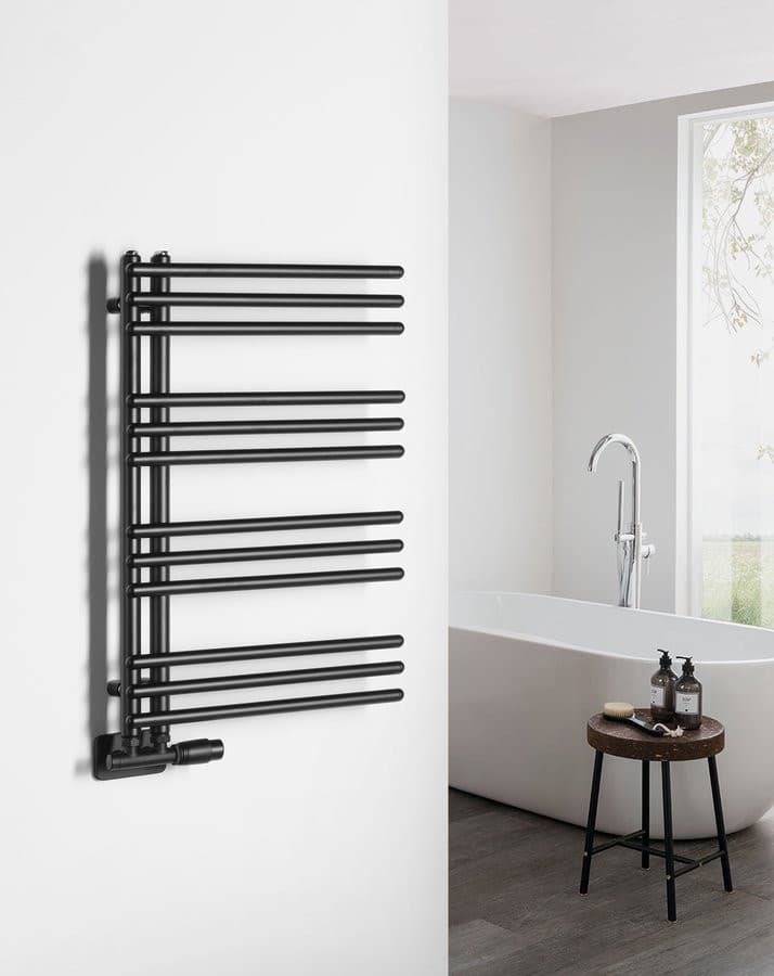 Grzejnik łazienkowy POSEIDON 450x740 mm czarny mat stalowy