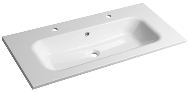 Umywalka meblowa SIDRA 101x46 cm kompozytowa biała 2 otwory