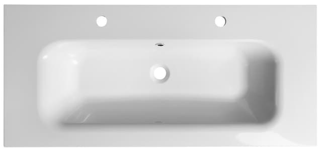 Umywalka meblowa SIDRA 101x46 cm kompozytowa biała 2 otwory