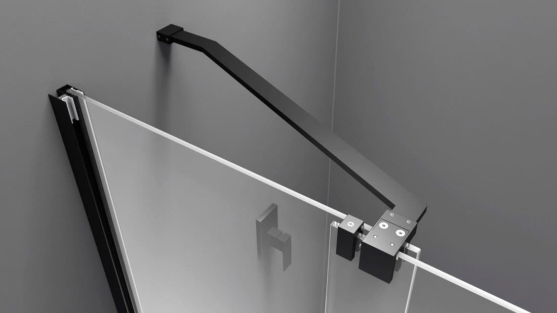 MODULAR SHOWER ścianka z wysuwanym panelem 1000 mm, czarny