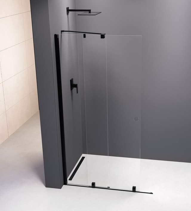 MODULAR SHOWER ścianka z wysuwanym panelem 1200 mm, czarny