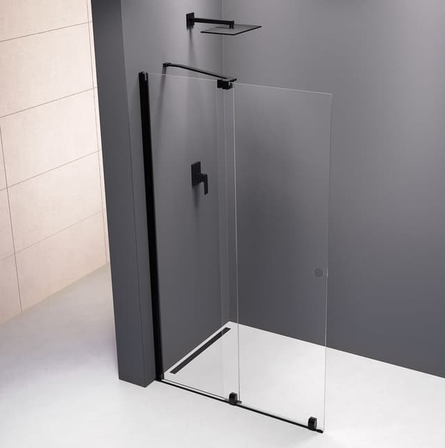 MODULAR SHOWER ścianka z wysuwanym panelem 1400 mm, czarny