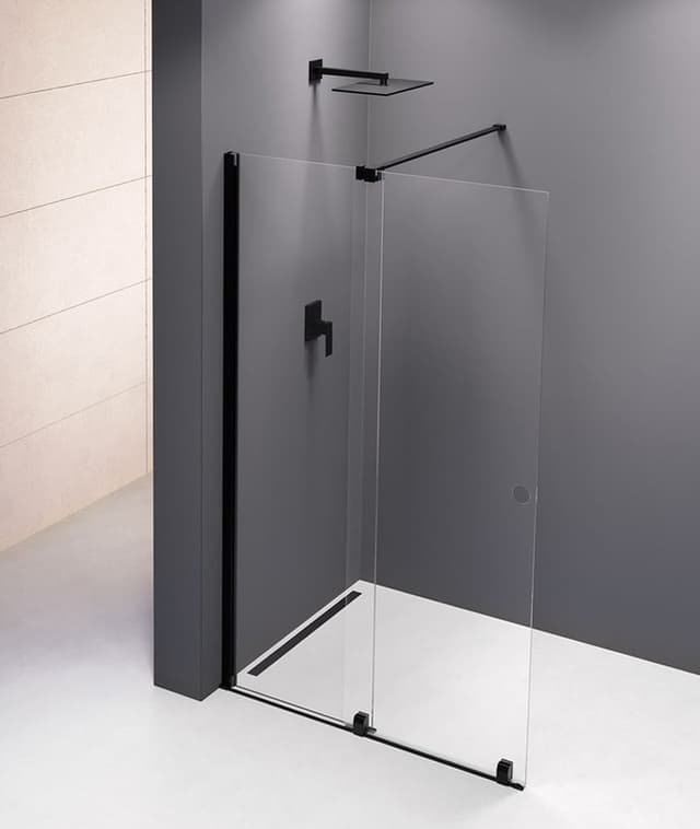 MODULAR SHOWER ścianka z wysuwanym panelem 1400 mm, czarny