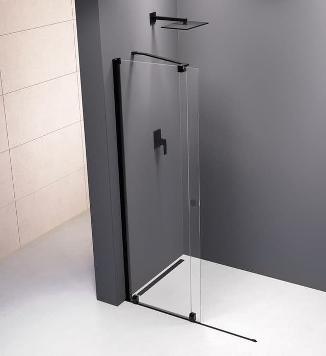 MODULAR SHOWER ścianka z wysuwanym panelem 1400 mm, czarny