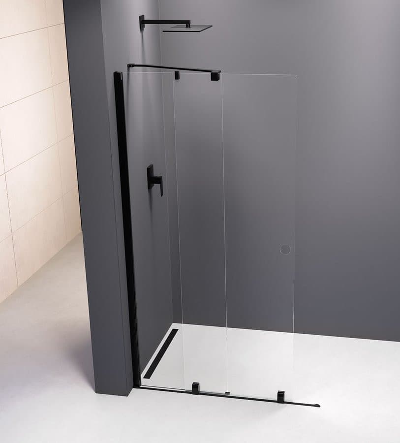 MODULAR SHOWER ścianka z wysuwanym panelem 1400 mm, czarny