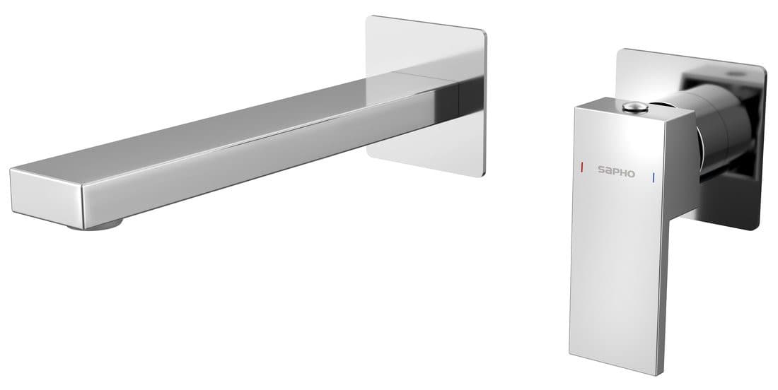 CUBEMIX bateria umywalkowa podtynkowa, dwuelementowa, chromowana