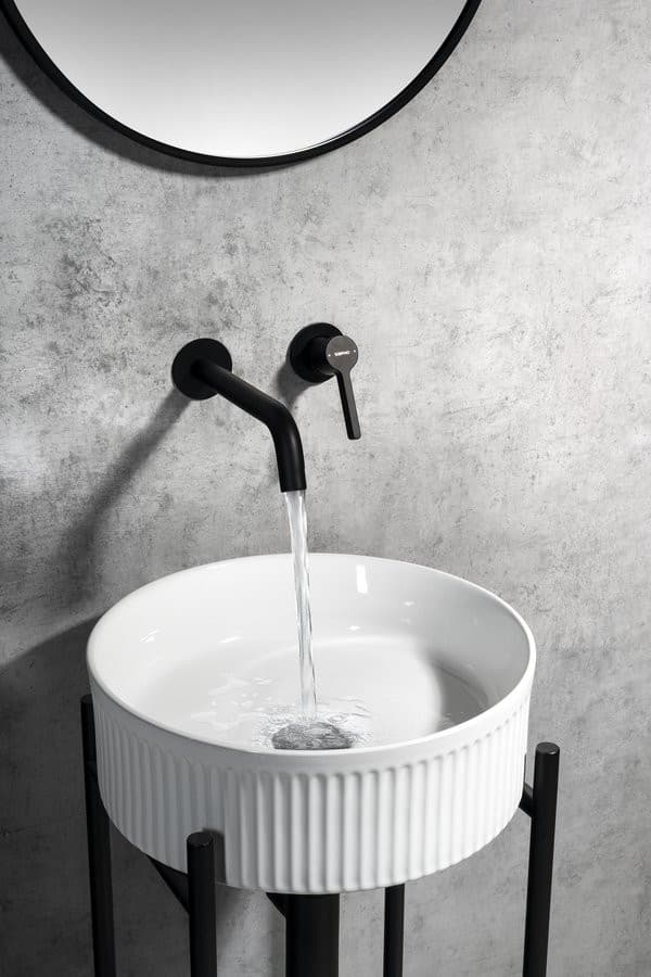 ICONIC bateria umywalkowa podtynkowa dwuelementowa, czarny mat