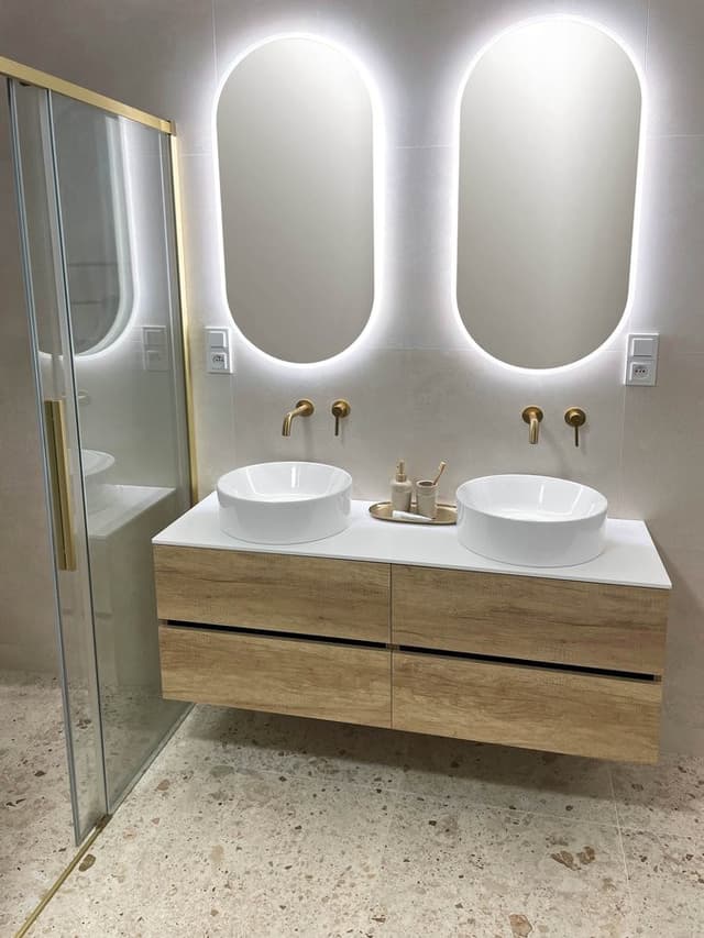 ICONIC bateria umywalkowa podtynkowa, dwuelementowa, matowa złota