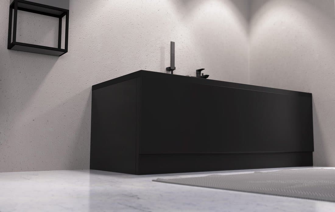 COUVERT obudowa czołowa prawa 180x52 cm, czarny matowy