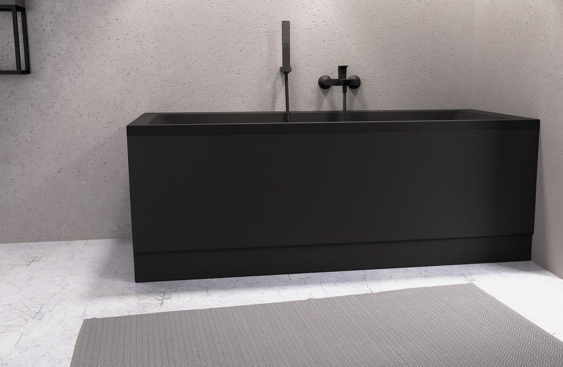 COUVERT obudowa czołowa prawa 170x52 cm, czarny matowy