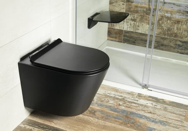 PACO miska WC ścienna Rimless 36x53 cm, czarny mat