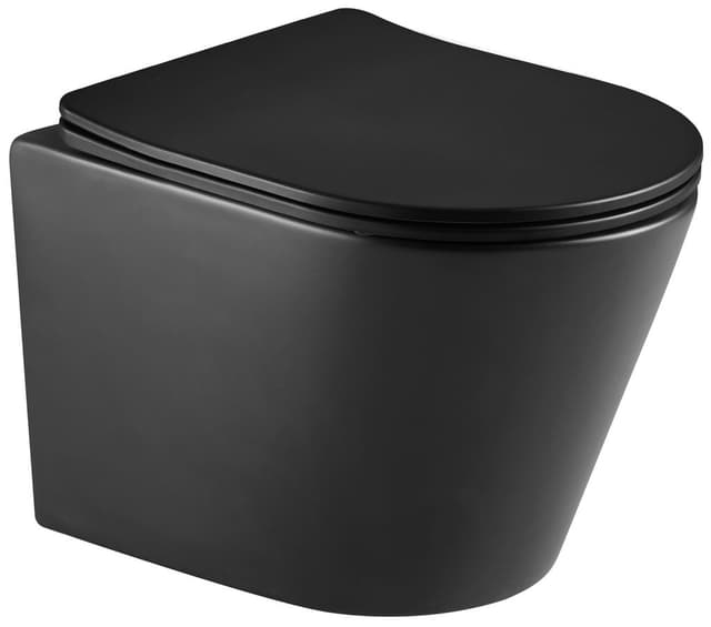 PACO miska WC ścienna Rimless 36x53 cm, czarny mat