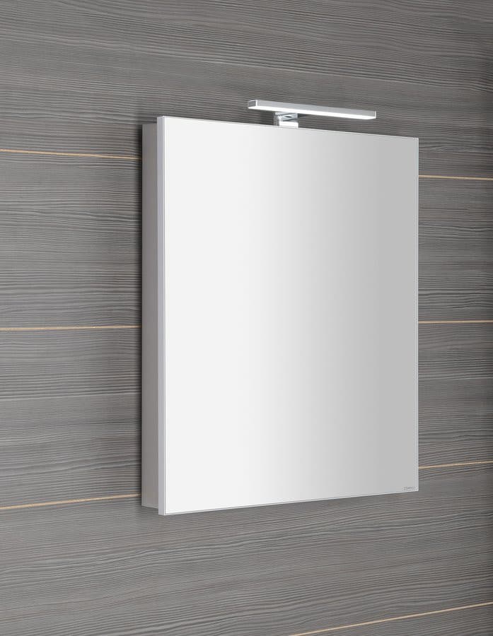 GRETA szafka z lustrem LED, 60x70x14 cm, biały mat