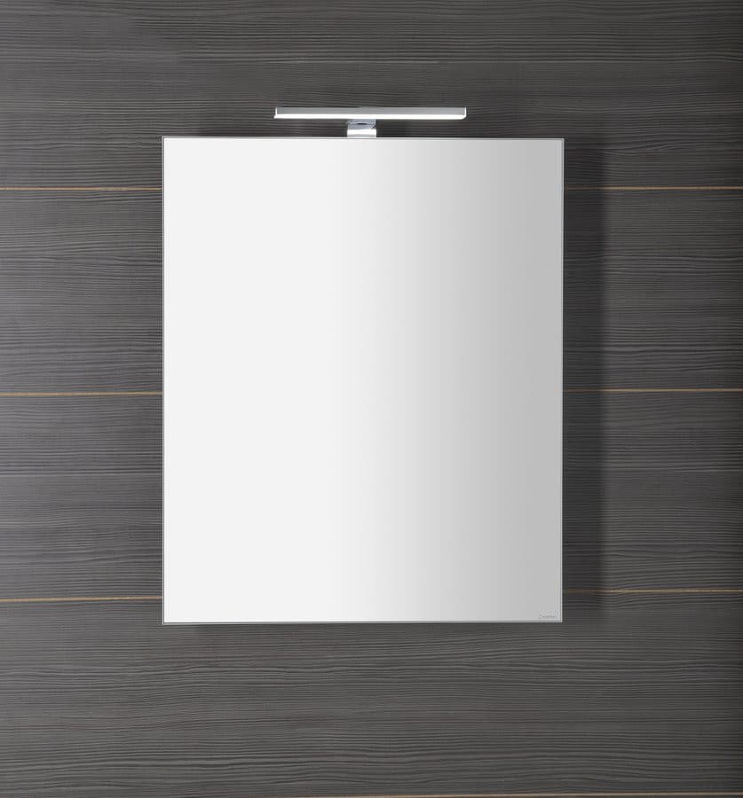 GRETA szafka z lustrem LED, 60x70x14 cm, biały mat