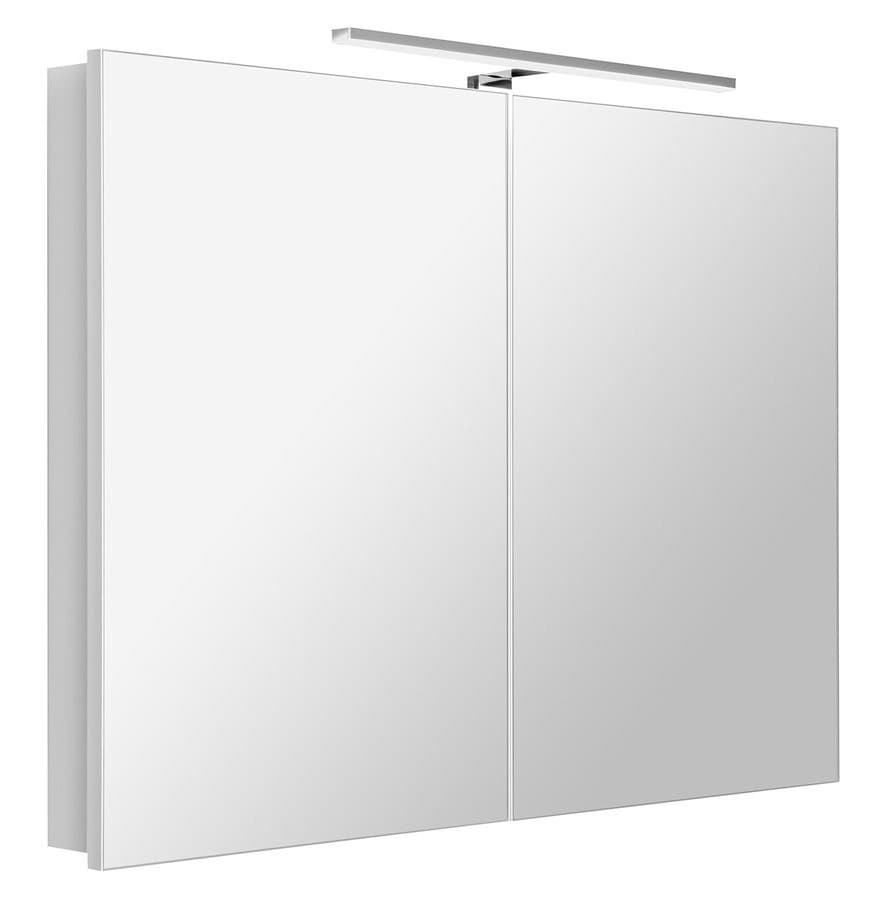 GRETA szafka z lustrem, oświetleniem LED 101x70x14 cm, biały mat