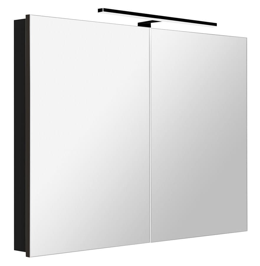 GRETA szafka z lustrem z oświetleniem LED, czarny mat, 101x70x14 cm