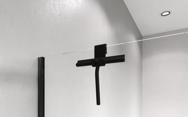 Ściągacz wody do kabiny prysznicowej z uchwytem, matowy czarny