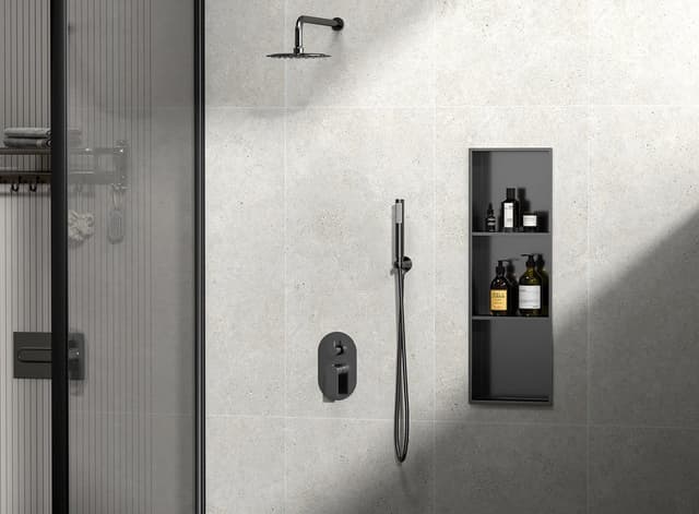 INSERTA półka wpuszczana, stal nierdzewna, gun metal 270x810 mm