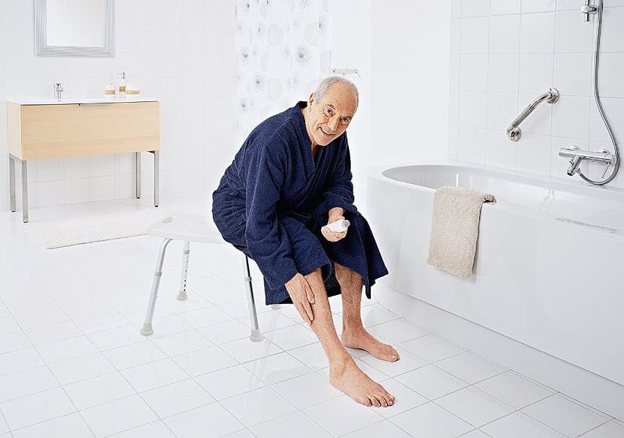 HANDICAP Taboret łazienkowy, biały, regulowana wysokość