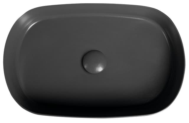 INFINITY OVAL ceramiczna umywalka nablatowa 55x36 cm, antracyt