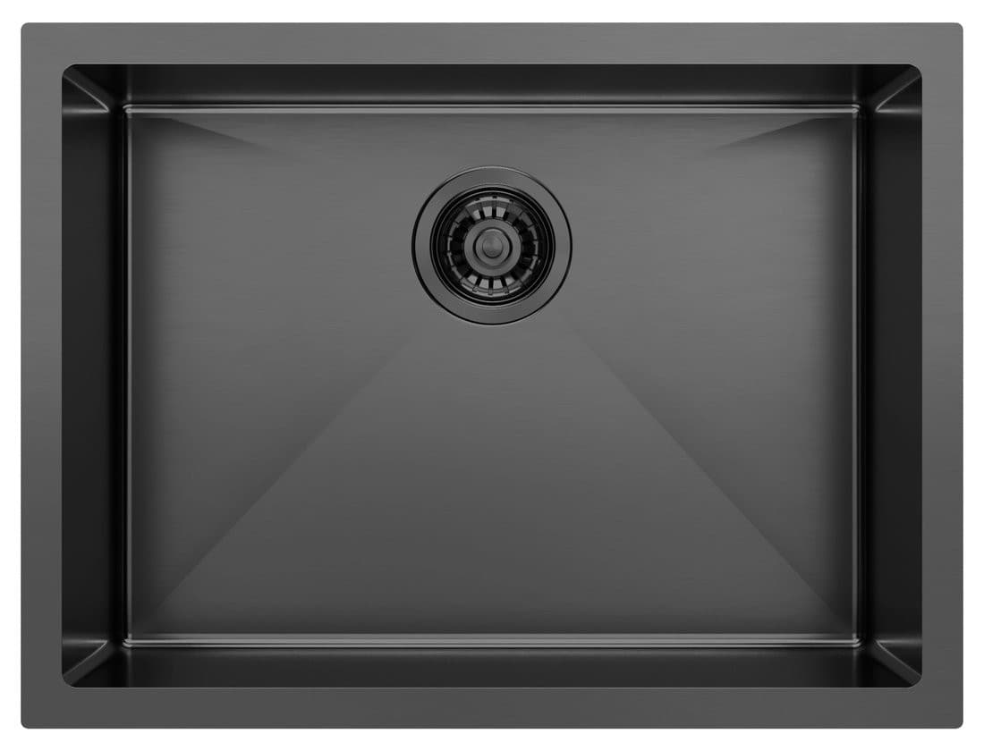 ZENITH zlewozmywak prostokątny ze stali nierdzewnej 60x45 cm, gun metal
