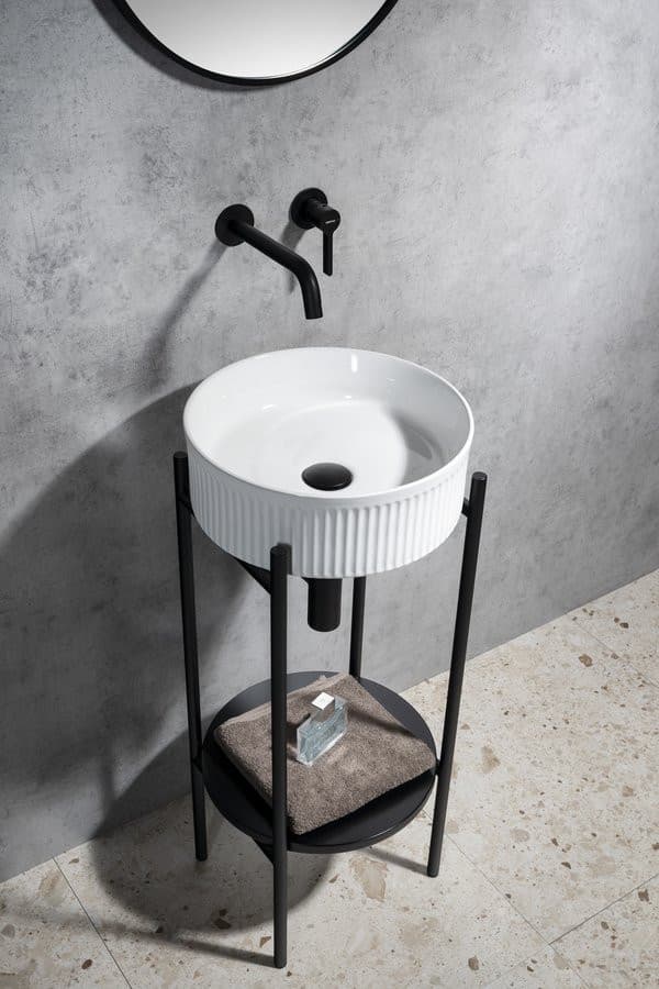 PICOBELLO umywalka ceramiczna nablatowa, okrągła, średnica 37cm, biały