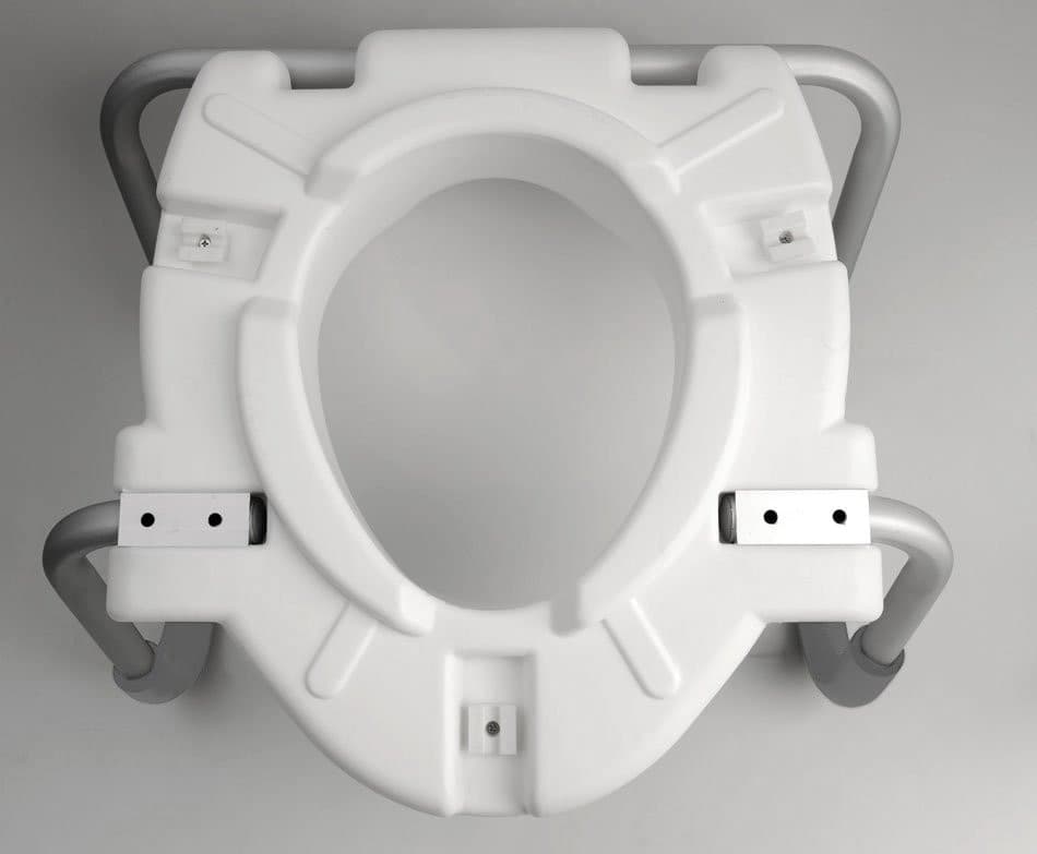 HANDICAP Deska WC podwyższona 10 cm z uchwytami, biała