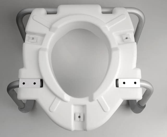 HANDICAP Deska WC podwyższona 10 cm z uchwytami, biała