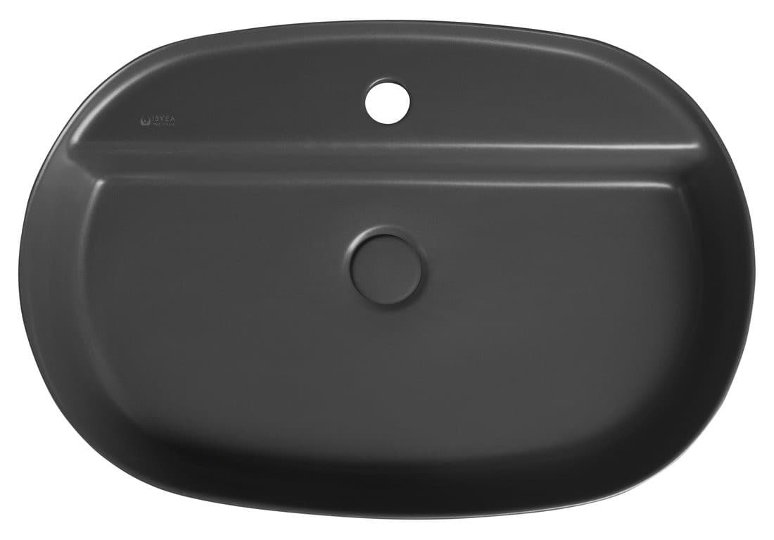 INFINITY OVAL umywalka ceramiczna nablatowa 60x40 cm, antracytowa