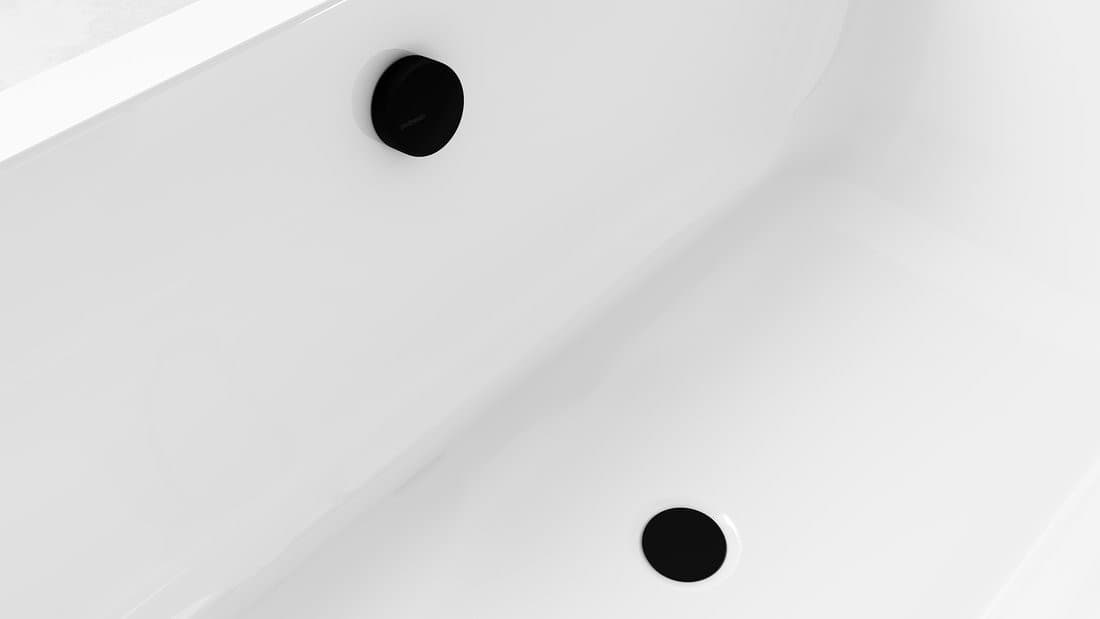 MARBLE automatyczny odpływowy zestaw, matowy czarny, 800mm