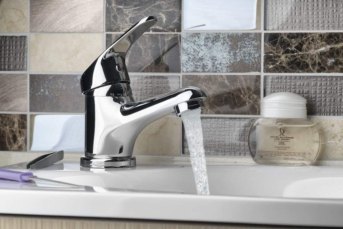 AQUALINE 35 bateria umywalkowa stojąca, mosiężna, chrom