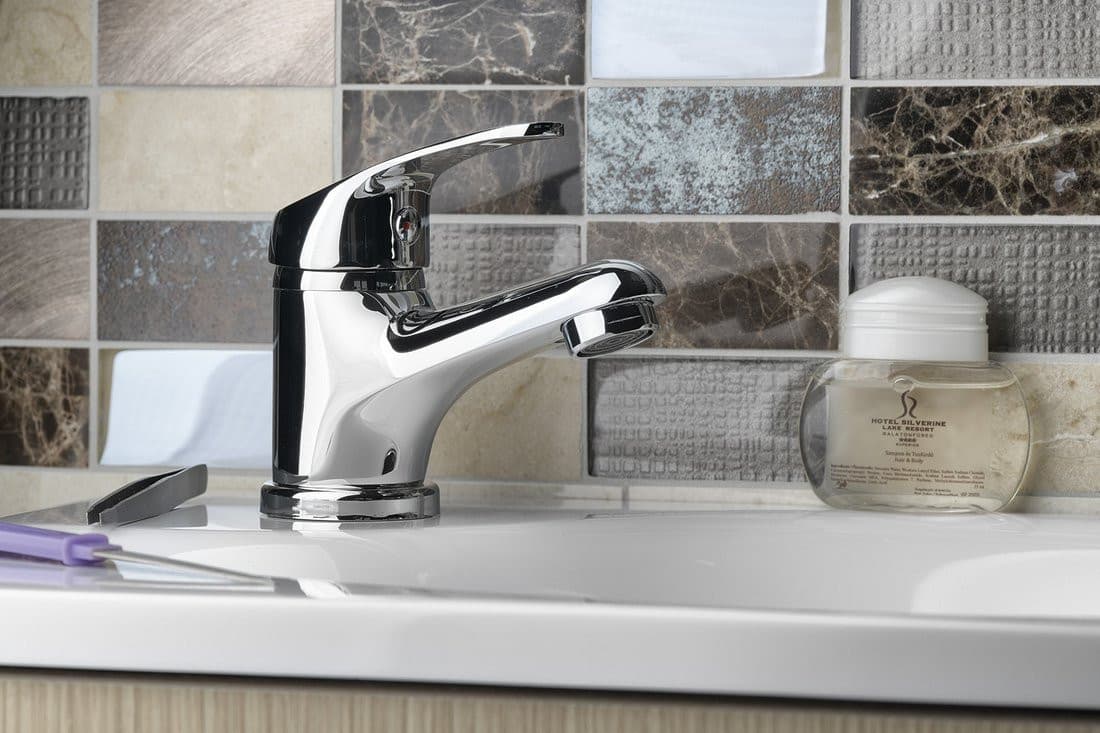 AQUALINE 35 bateria umywalkowa stojąca, mosiężna, chrom