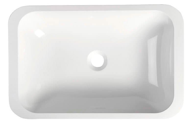 KAMA umywalka kompozytowa 50x26 cm, biała wpuszczana w blat