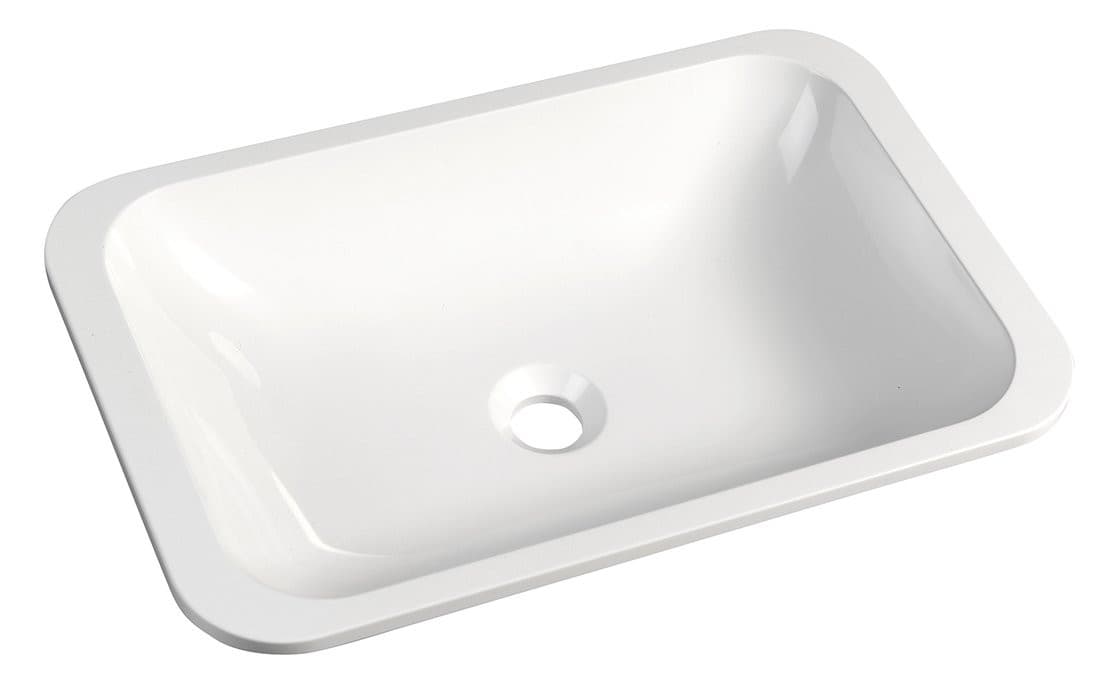 JAPURA umywalka kompozytowa wpuszczana w blat 55x36 cm, biała