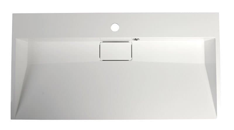 AMUR umywalka kompozytowa z pokrywą odpływu 90x46 cm, biały