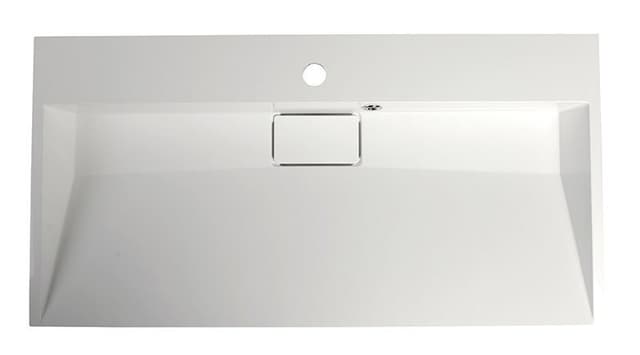 AMUR umywalka kompozytowa z pokrywą odpływu 90x46 cm, biały