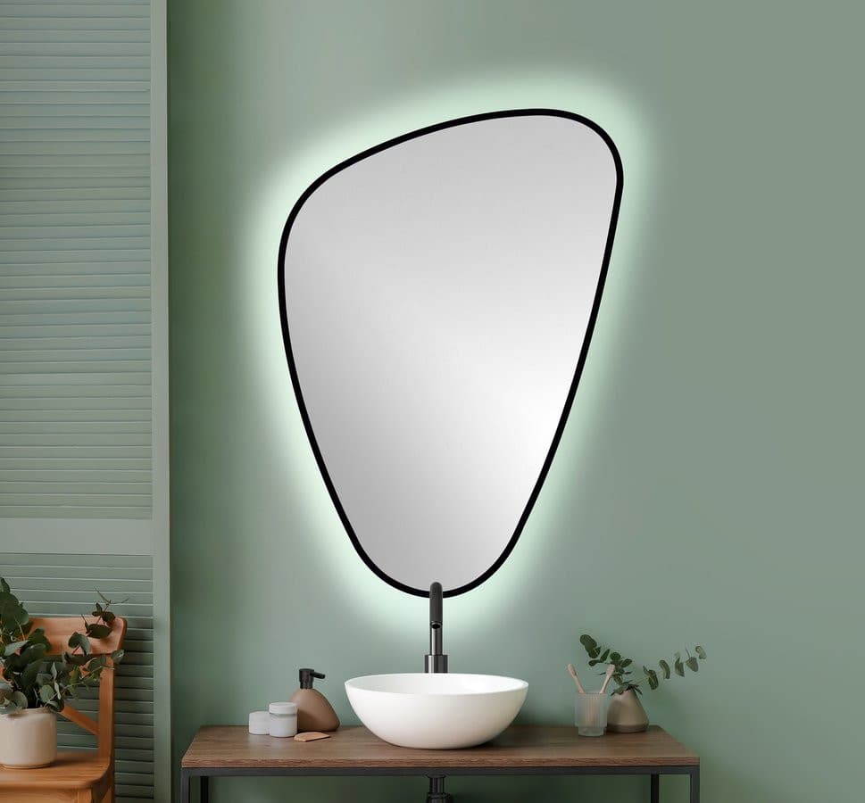 ELENA lustro podświetlane LED 20W, 68x96cm, czarny mat