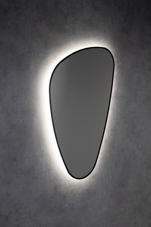 ELENA lustro podświetlane LED 20W, 68x96cm, czarny mat